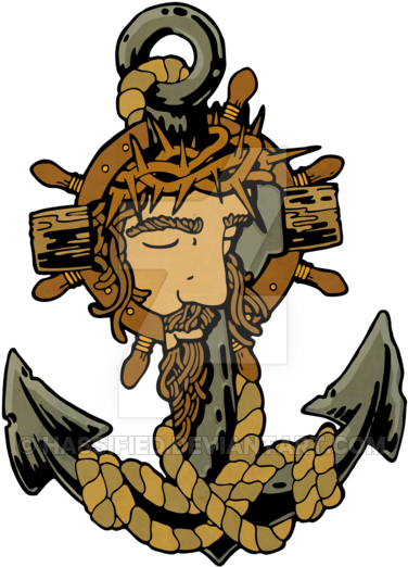 Jesus Anchor By Hassified - Jesus On An Anchor (400x533)