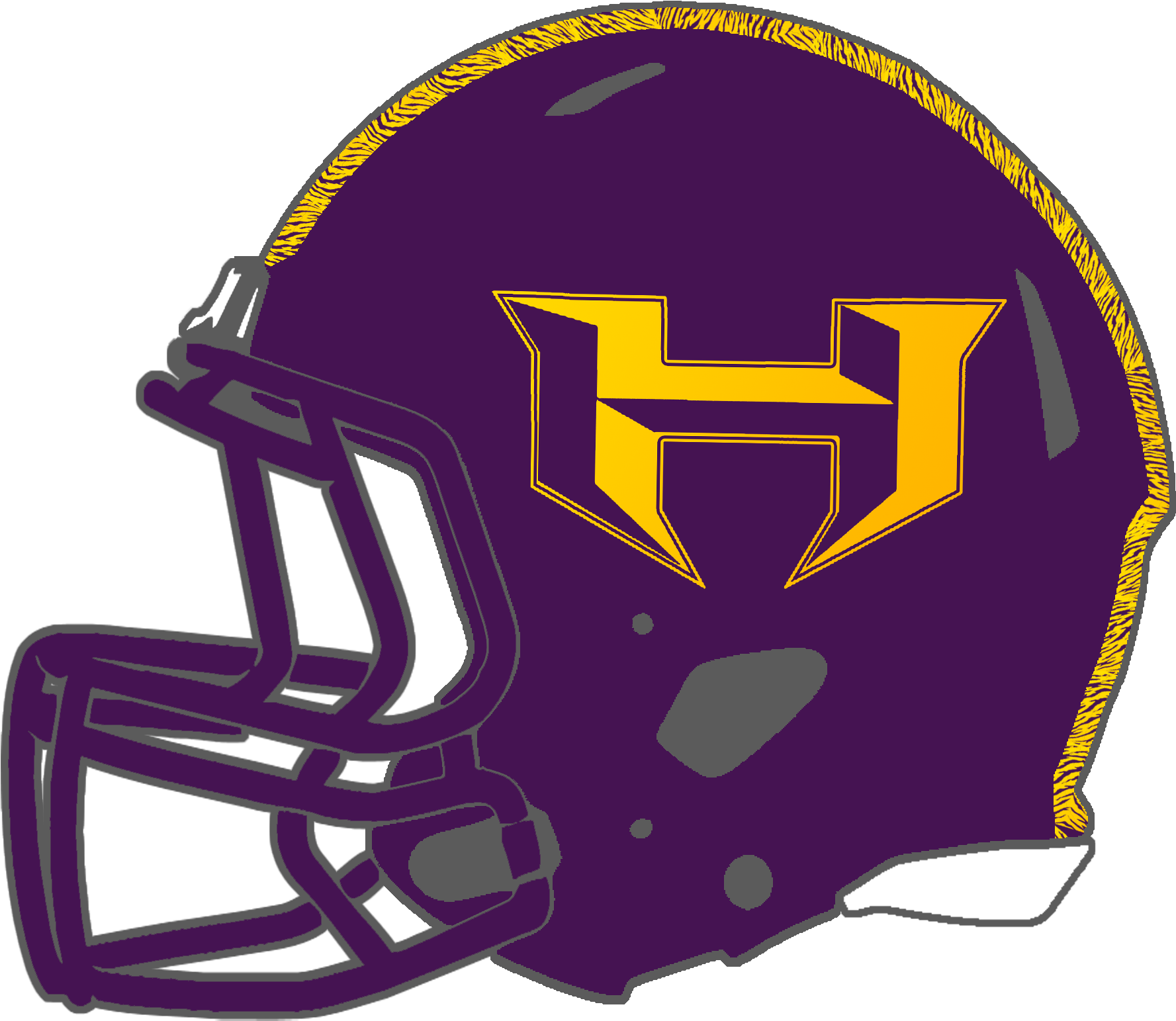 Hattiesburg Tigers - Hattiesburg High Football Helment (1800x1565)