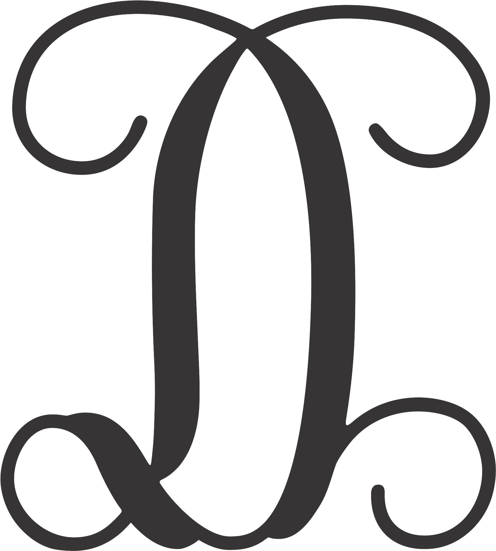 Monogram Letter Personalized Letter Monogram Door Hanger - Metal D Monogram (2000x2000)