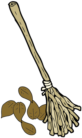 Rake The Leaves - Cartoon Witches Broom (500x500)
