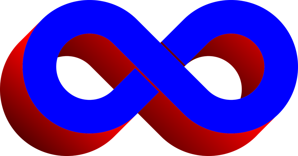 Blue Clip Art Infinity Symbol Red - Red And Blue Infinity (960x503)
