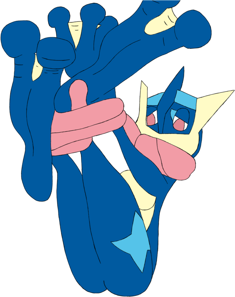 Greninja Tounge Tied By Thedarkdrawer654321 - Cartoon (796x1003)