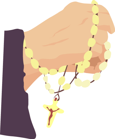 Download Christmas Clip Art - Rosary Cartoon Transparent (384x464)