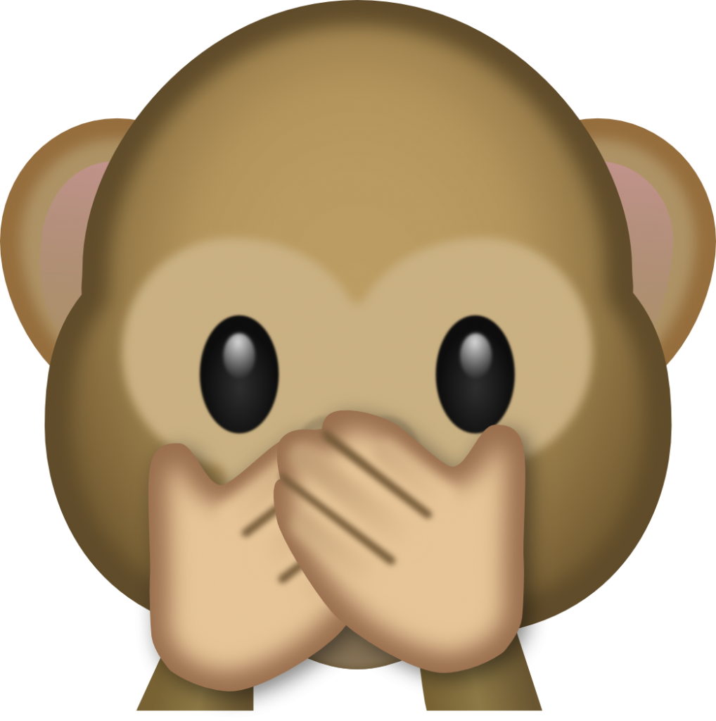 Speak No Evil Monkey Emoji (1018x1024)