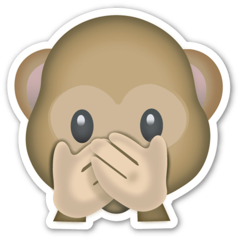 Monkey Hidden Face Emoji - Emoji Del Monito Tapandose La Boca (480x477)