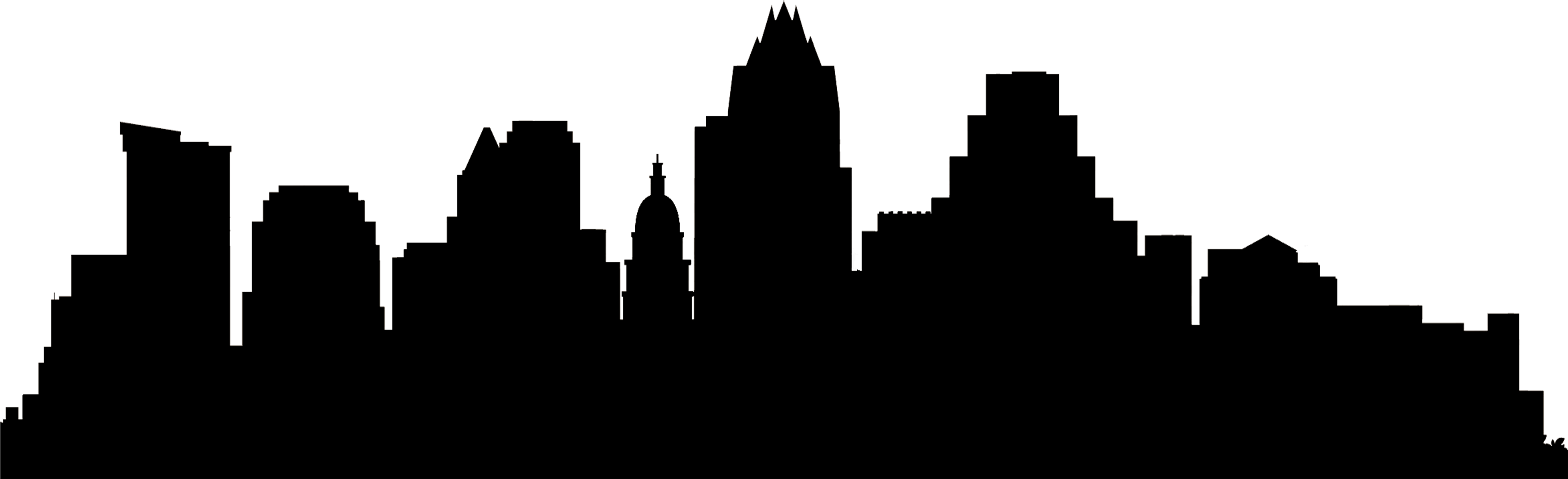 Court Reporters Austin Continental Court Reporters, - Austin Skyline Silhouette Png (4117x1257)