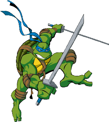 Ninja Turtles Clipart Leonardo - Leonardo Ninja Turtle Transparent (356x398)