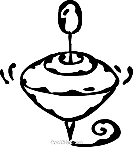 Spinning Top Clipart Black And White - Top Drawing Black And White (435x480)