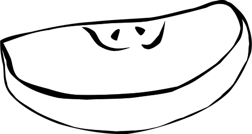 Apple Black And White Apple Slice Vector Clip Art Vectors - Elma Dilim Çizim (940x502)