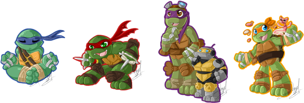 Nickelodeon Teenage Mutant Ninja Turtles Leonardo For - Chibi Teenage Mutant Ninja Turtles (1024x365)