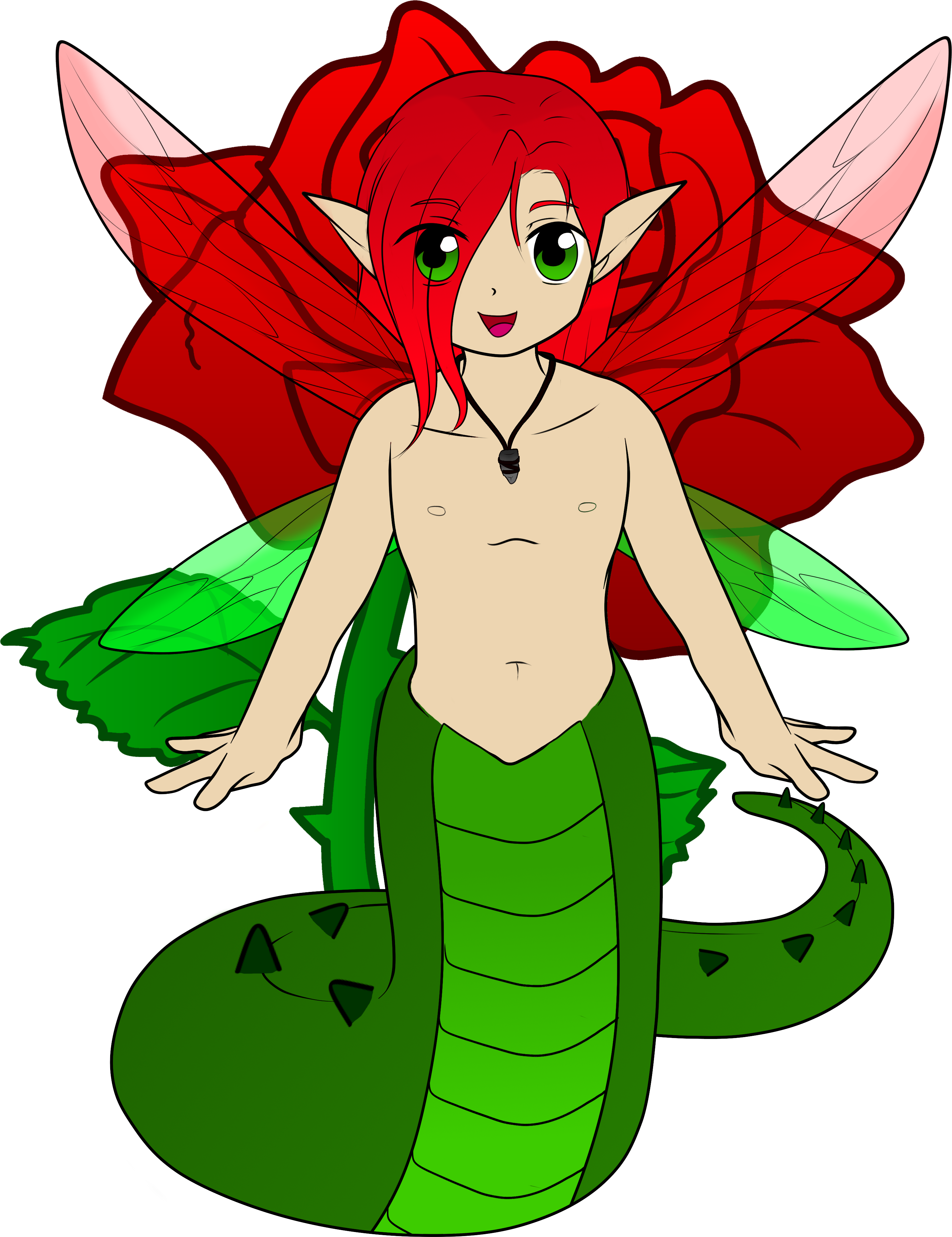 Rose Pixie Naga Boy By Roseandherthorns Rose Pixie - Illustration (3926x4062)