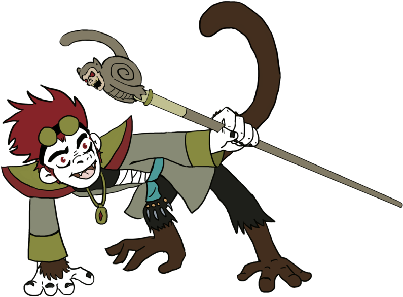 Monkey Jack Spicer By Rosethorn-mage - Jack Spicer Monkey Staff (900x683)