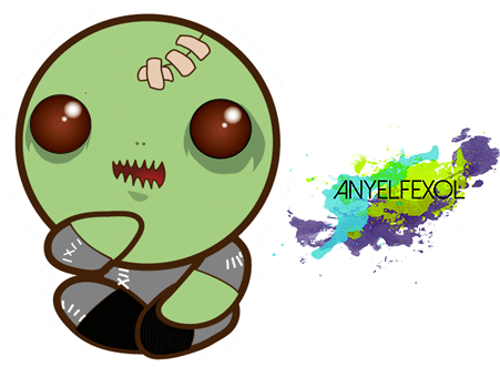 Kawaii Sticker Zombie By Anyelfexol On Deviantart - Kawaii Zombie Png (500x400)