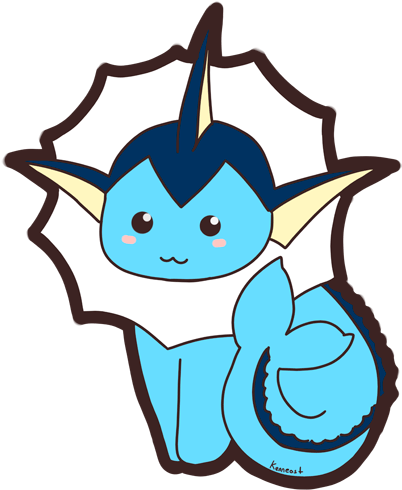 Vaporeon Kawaii Style By Kenneos - Vaporeon Kawaii Style By Kenneos (413x500)