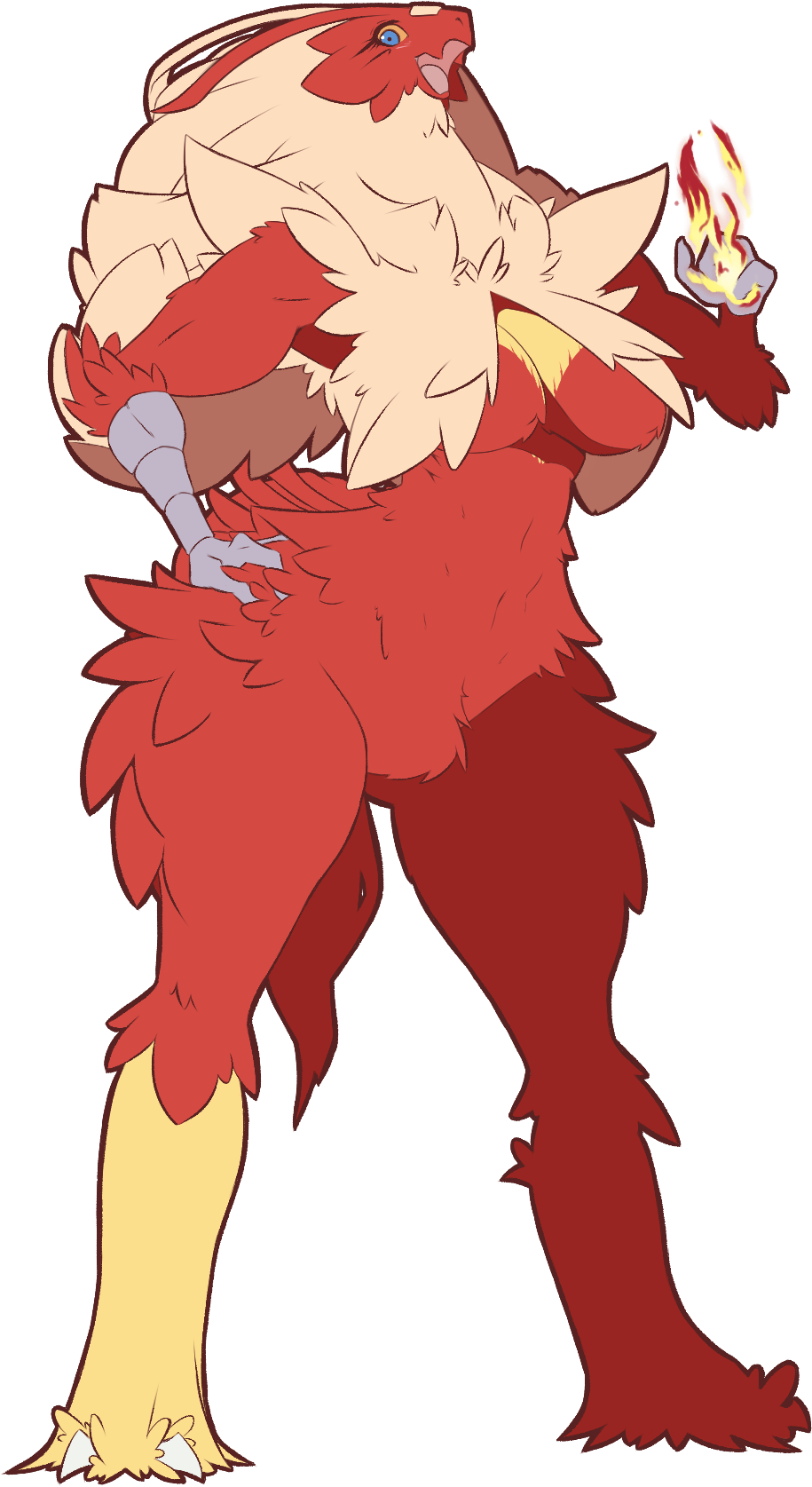 Pokémon Red And Blue Red Fictional Character Chicken - Female Blaziken (948x1701)