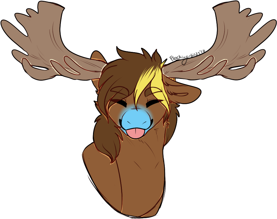 Antlers, Blep, Dyed Mane, Moose, Oc, Oc Only, Oc - Filename (929x743)