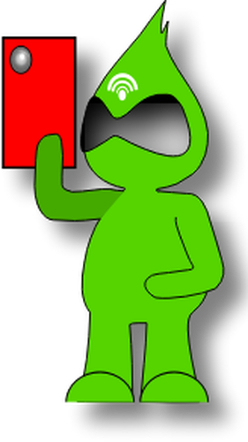 Vector Clip Art Of Green Monster Character With A Tablet - Vector Clip Art Of Green Monster Character With A Tablet (1994x2400)