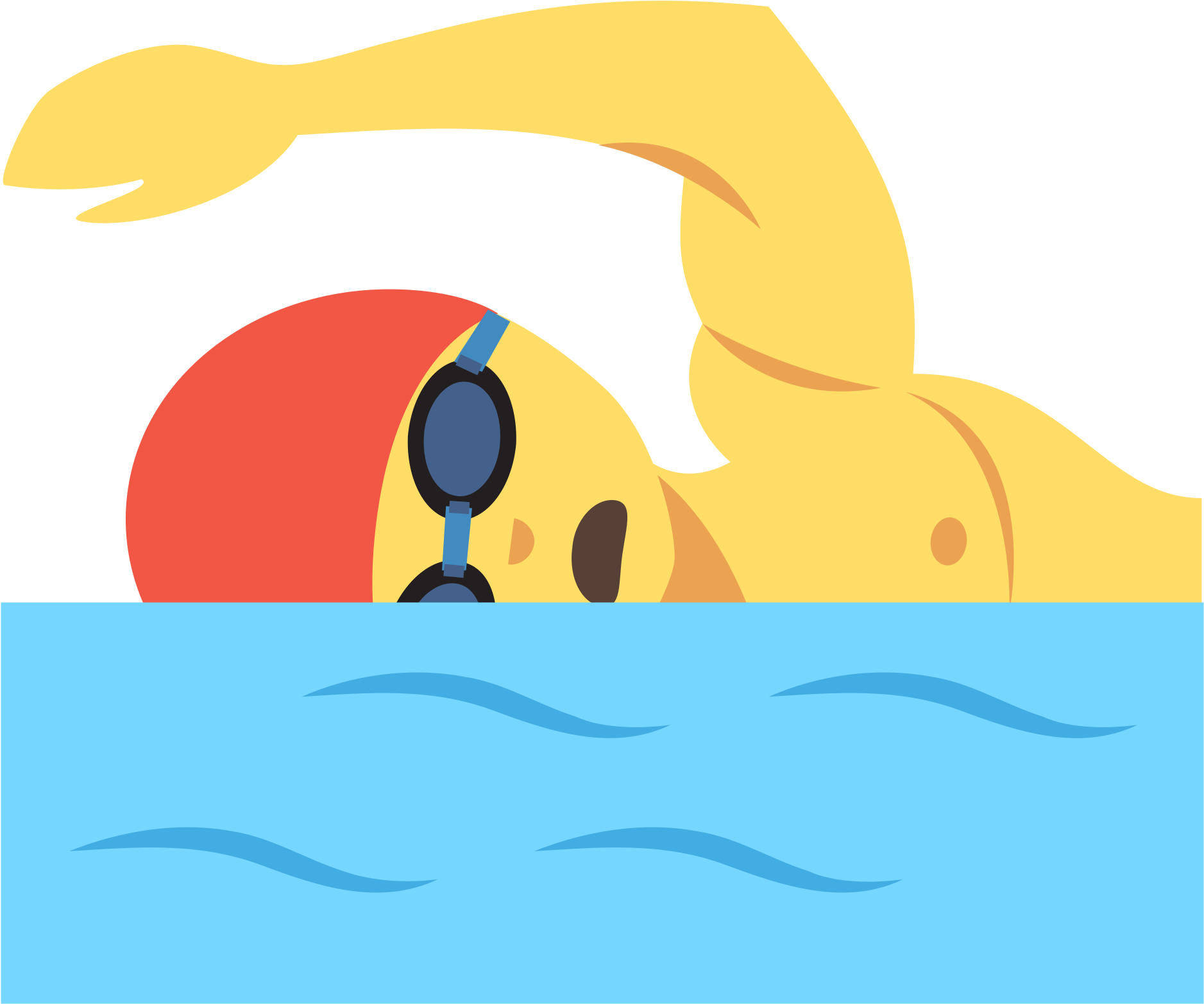 Cartoon Swimmers 1, Buy Clip Art - Swimming Emoticon (2000x2000)