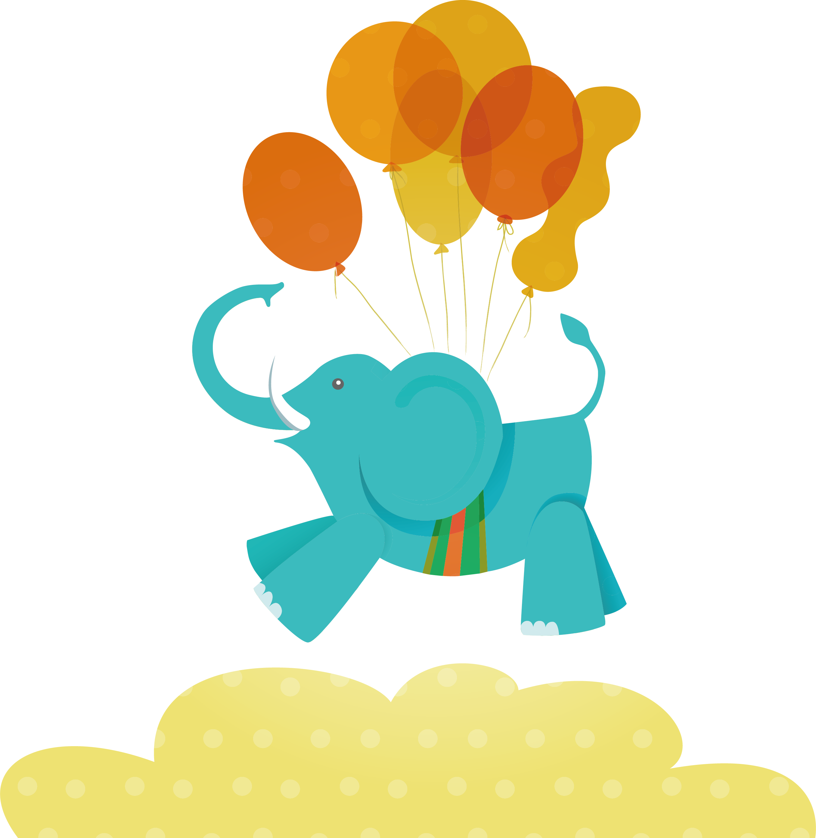 Elephant Euclidean Vector Illustration - Elefante Voador (2711x2783)