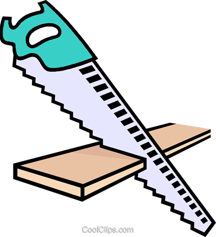Saw, Handsaw Royalty Free Vector Clip Art Illustration - Saw And Wood Clipart (438x480)