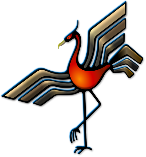 Renkli Kuş Amblemi Vektör Görüntü - Bird Emblem (465x500)