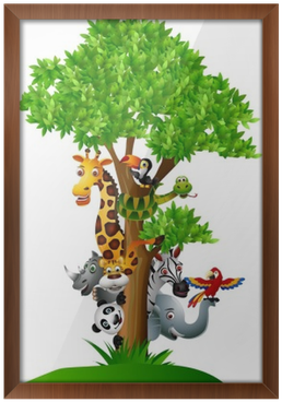Gerahmtes Poster Verschiedenen Lustigen Comic Safari - Extreme Animal Designs To Color, A Coloring Book (400x400)