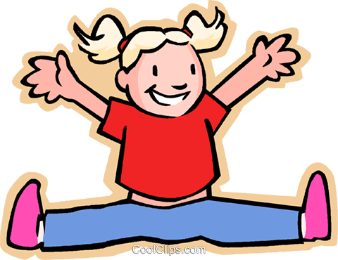Little Girl Jumping For Joy Royalty Free Vector Clip - Body Parts In Spanish Worksheet (480x370)