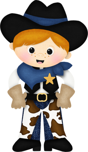 Blonde Haired Cowboy - Cowboy And Cowgirl Clipart (286x491)