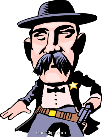 Cartoon Lawman Royalty Free Vector Clip Art Illustration - Law Man Cartoon (358x480)