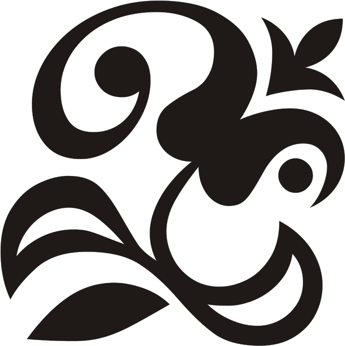 Tulip Ornament Black R - Creative Commons License (709x709)