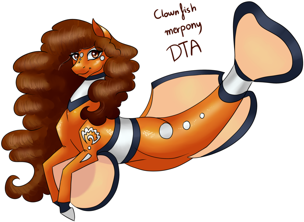 Dta Clownfish Merpony By Ddm Adopts - Cartoon (1024x851)