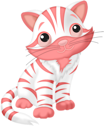 Pinky Peach Valentine - 3drose Cute Pink And White Cat Illustration (450x500)