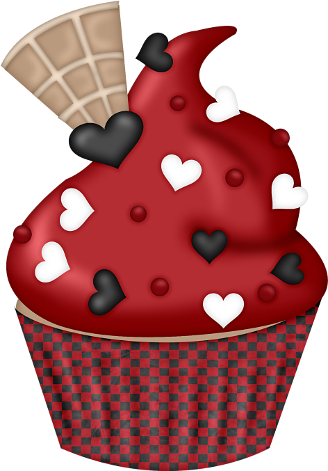 Snp Tchequred Love Satc Collab Elements06 - Red Cupcake Png (504x692)