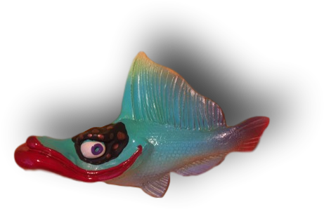 Blue Mullet Red Lips Fish With Attitude - Shark (527x527)