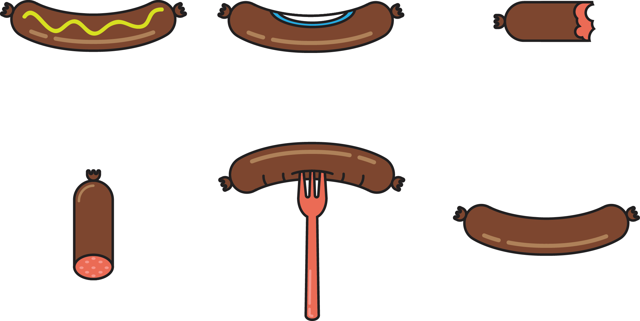 Sausage Food Illustration - Sausage (2187x1097)