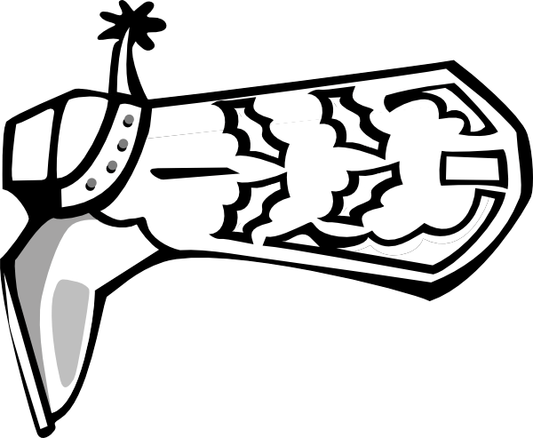 Cowboy Boot Clip Art Black And White (600x493)
