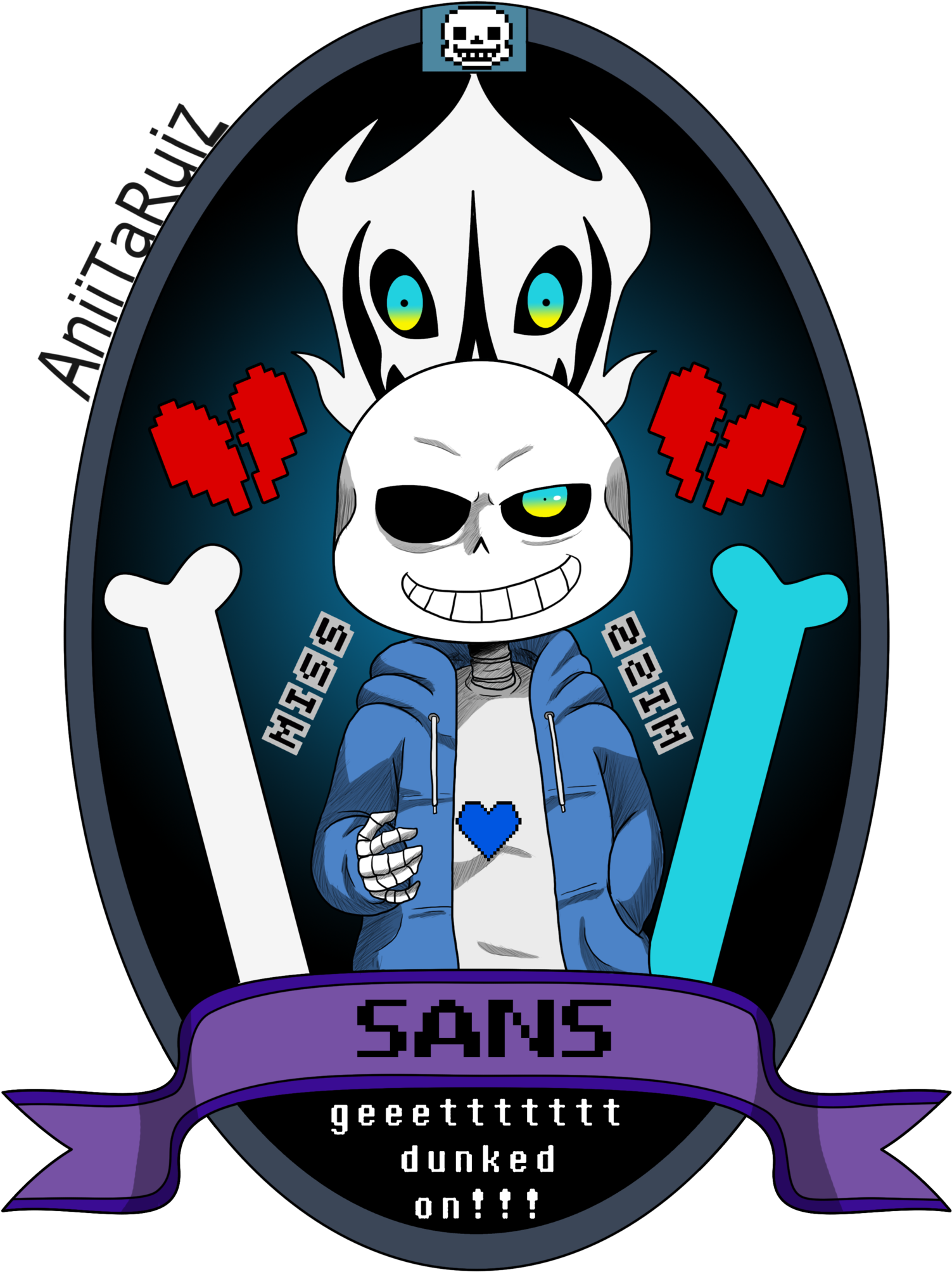 Sans Dunke D On Undertale Cartoon - Chara X Sans Aniitaruiz (1600x2071)