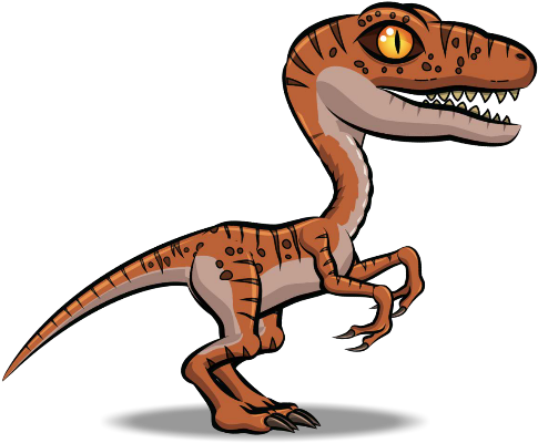 Velociraptor Tyrannosaurus Cartoon Dinosaur Animation - Dinosaur 2d Png (600x500)