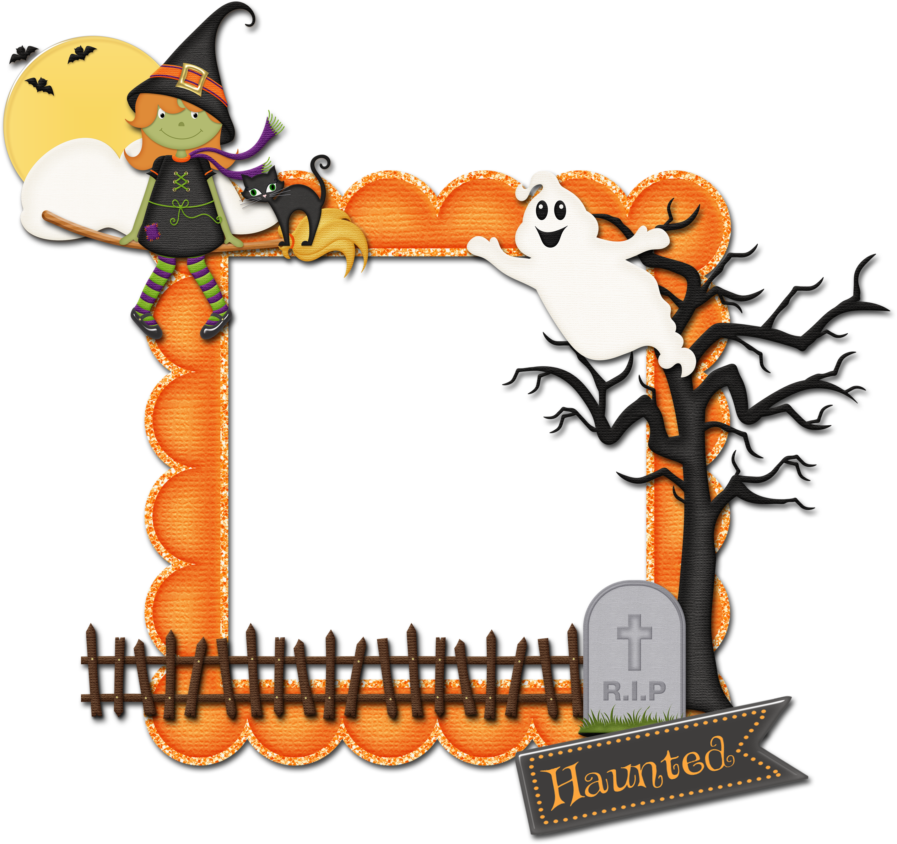 Halloween Framesscary Halloweenscrapbook Bordershalloween - Cartoon (2857x2689)