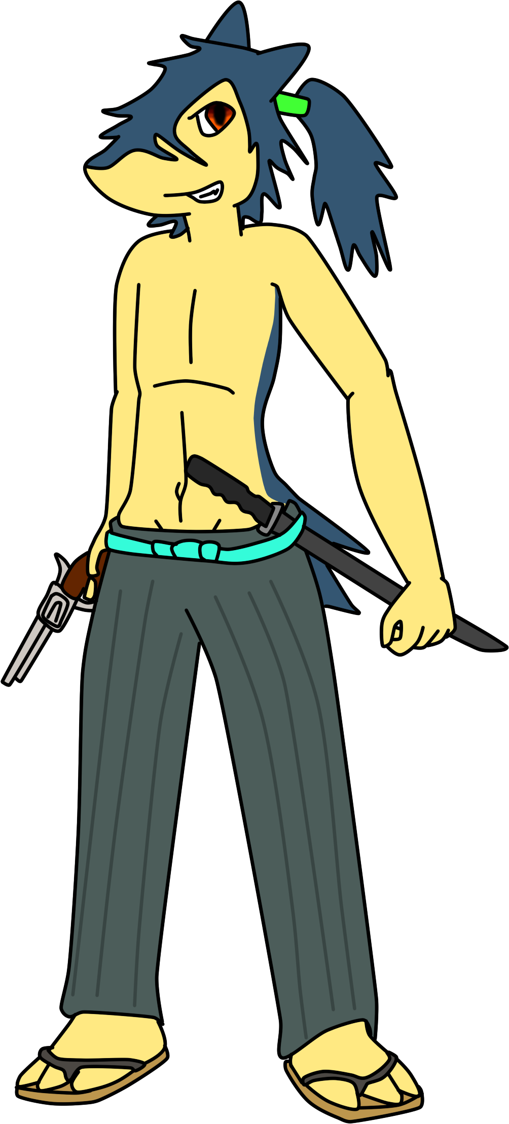 By Crashvalentine Crash As Samurai - Cartoon (1004x2217)