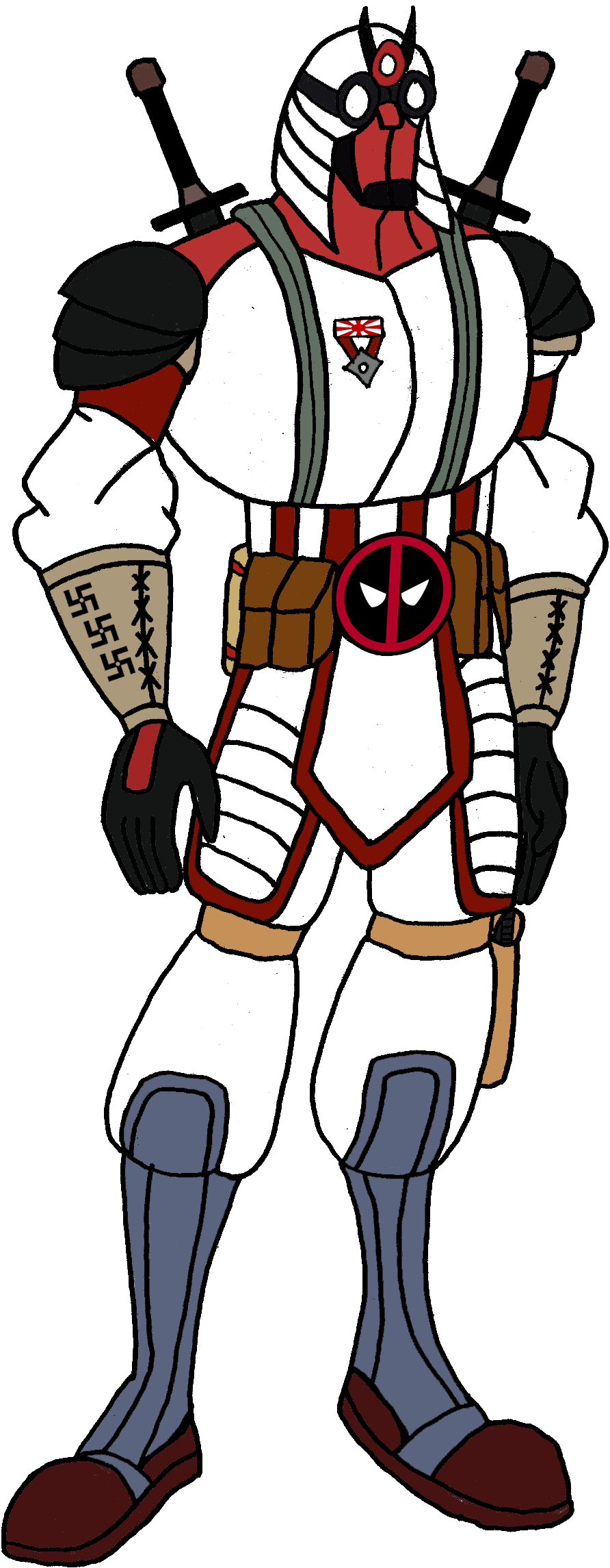 Ww2 Samurai Deadpool By Jmk-prime - Deadpool Samurai (917x2295)