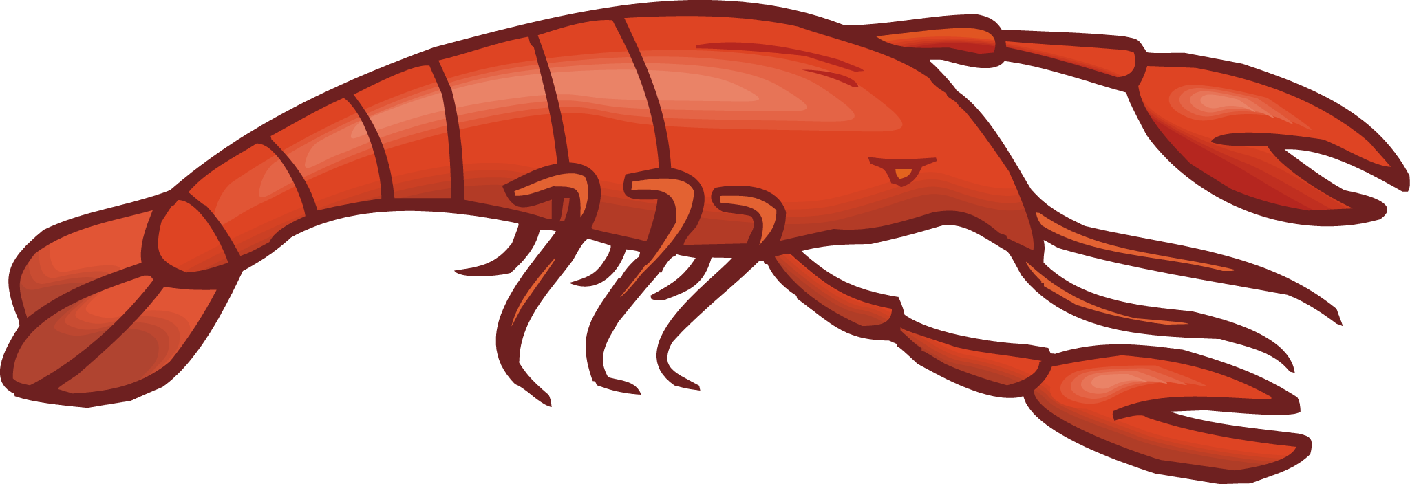 Lobster Clipart Shellfish - Crayfish Clipart (2049x704)