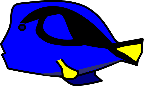 Blue Tang 2 Clip Art At Clker - Blue Tang Clip Art (600x359)
