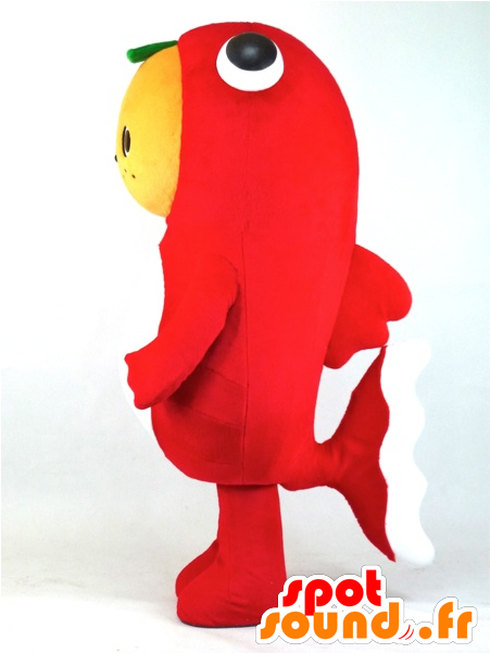 Mikakin Mascot, Giant Red Fish With An Orange Head - Nottorin New Spotsound Masot Yuru-chara Green Man With (600x600)
