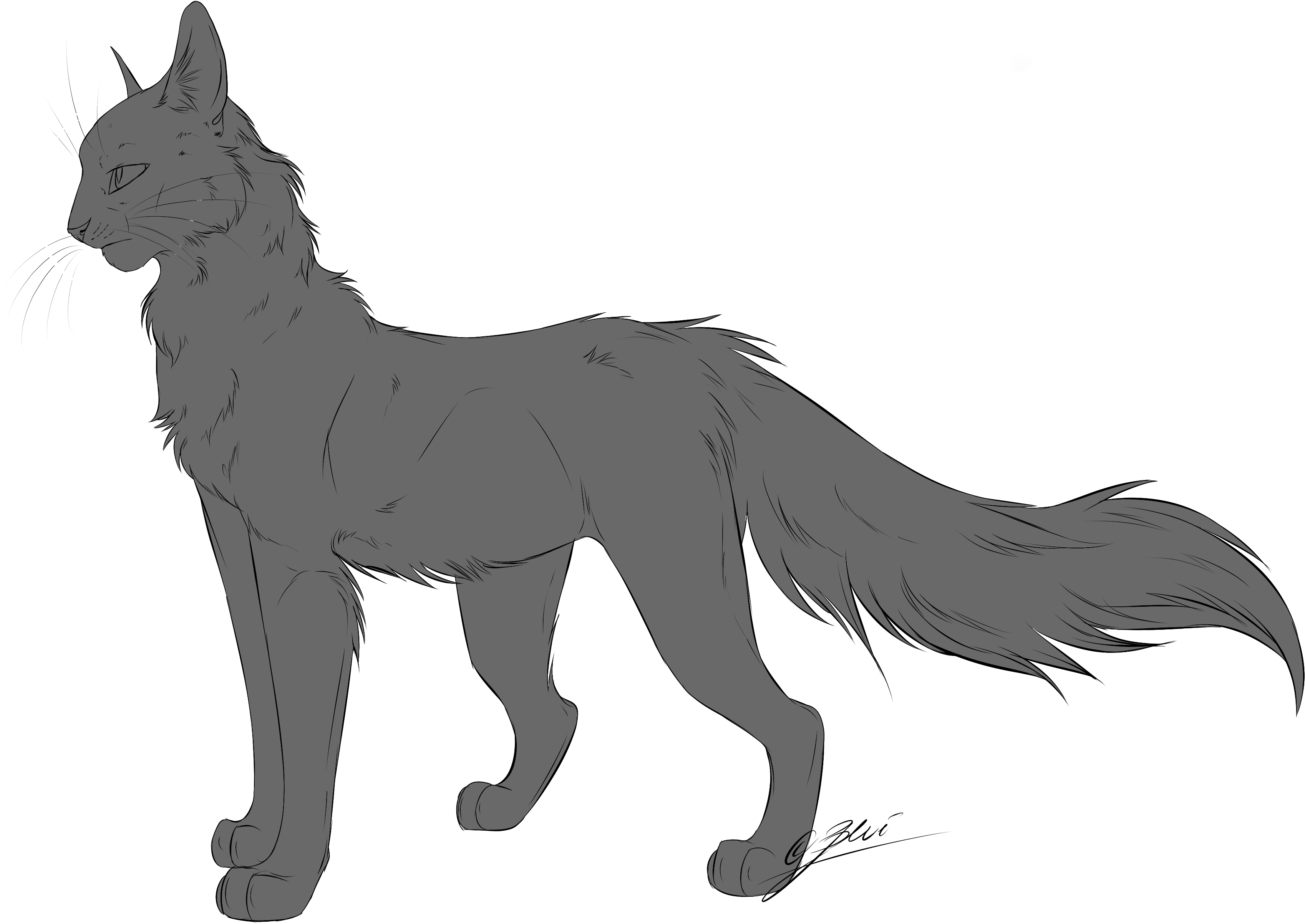 Warrior Cat Lineart Ms Paint Images & Pictures Becuo - Cat.