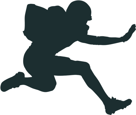 Jumping American Football Player Silhouette Transparent - American Football Silhouette Png (512x512)