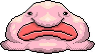 Pixel Art Blob Fish Pink Ugly Fish Blob Monster By - Pixel Art Ugly (400x400)