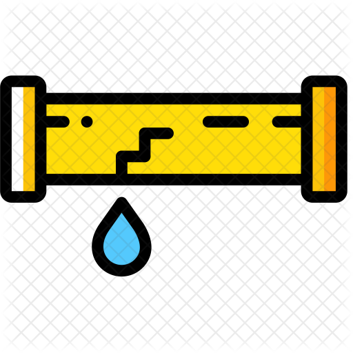 Leaking Icon - Yellow Cartoon Water Pipe (512x512)