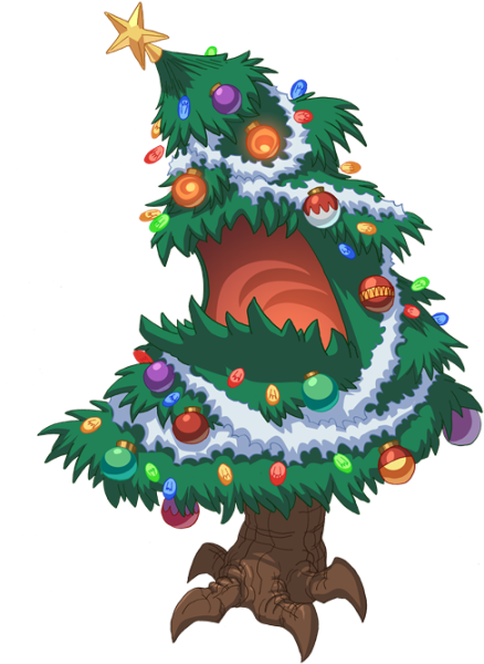 A Christmas Tree Monster - Illustration (468x650)