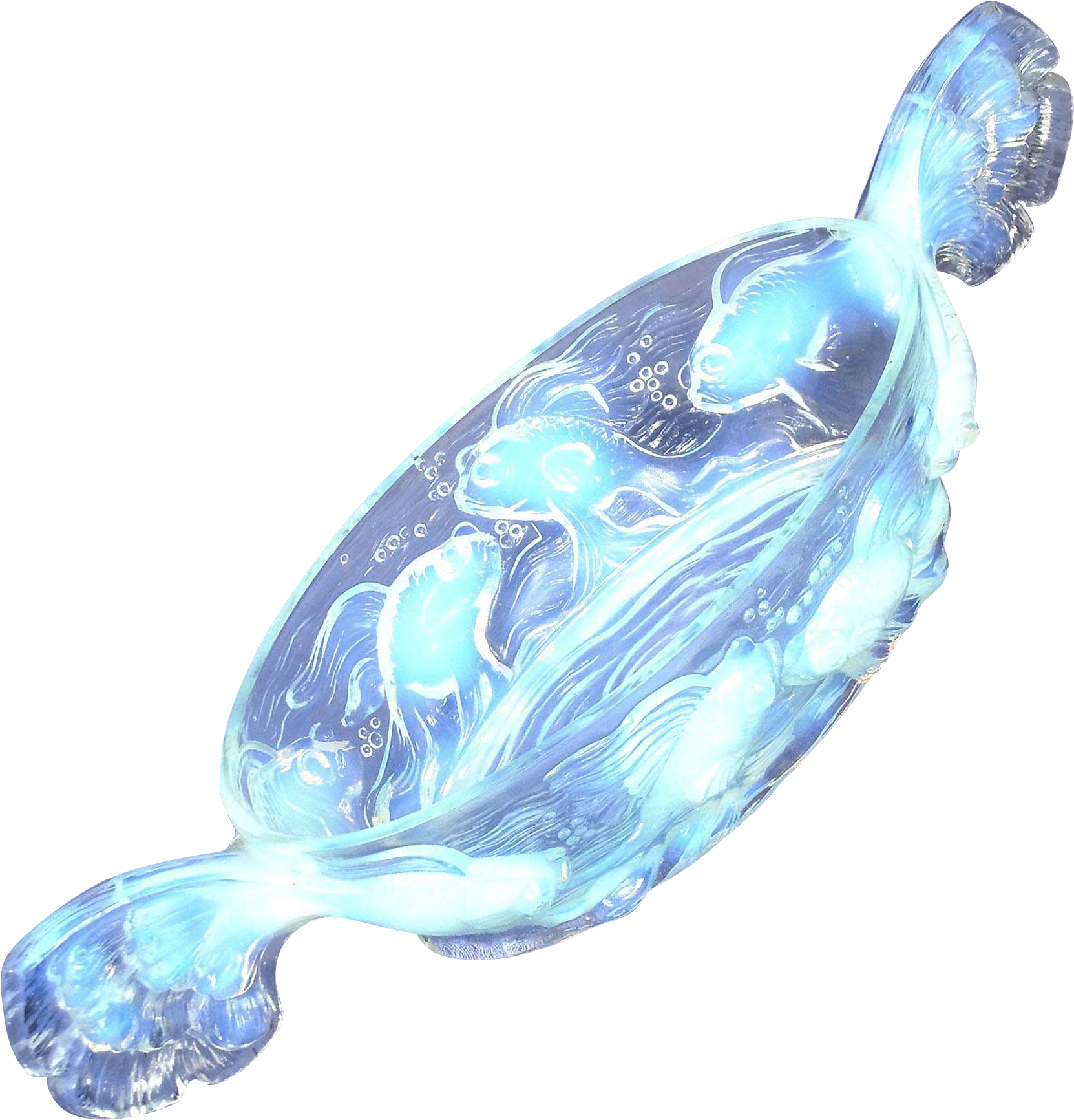 French Art Deco Opalescent Glass By Verlys 'poissons' - Pendant (1731x1731)